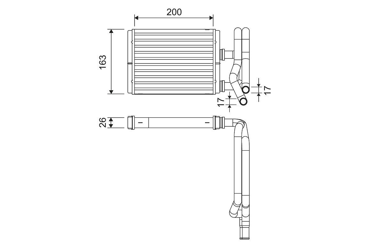 Scambiatore calore, Riscaldamento abitacolo - 811577 VALEO
